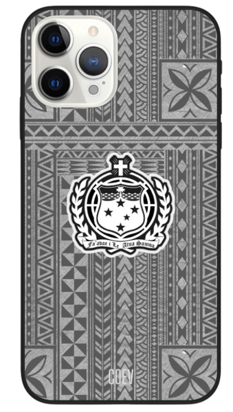 B&W Samoan Cultural Crest - Mobile Phone Case