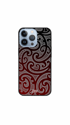 Māori Koru Red & Black - Mobile Phone Case